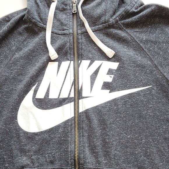 Nike Full Zipper Front Grey Hooded Sweatshirt Size XS - Picture 4 of 10